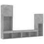 TV wall furniture with LED 4 pieces concrete gray engineered wood by , TV Furniture - Ref: Foro24-3216657, Price: 177,62 €, D...