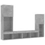 TV-Wandmöbel mit LED, 4-teilig, Betongrau, Holzwerkstoff von , TV-Möbel - Ref: Foro24-3216657, Preis: 173,24 €, Rabatt: %