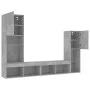 TV-Wandmöbel mit LED, 4-teilig, Betongrau, Holzwerkstoff von , TV-Möbel - Ref: Foro24-3216657, Preis: 173,24 €, Rabatt: %