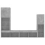 TV wall furniture with LED 4 pieces concrete gray engineered wood by , TV Furniture - Ref: Foro24-3216657, Price: 177,62 €, D...