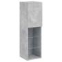 TV wall furniture with LED 4 pieces concrete gray engineered wood by , TV Furniture - Ref: Foro24-3216657, Price: 177,62 €, D...