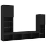 Wand-TV-Schränke mit LED, 4 Stück, schwarzes Holzwerkstoff von , TV-Möbel - Ref: Foro24-3216655, Preis: 178,08 €, Rabatt: %