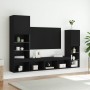 Muebles de TV de pared con LED 4 pzas madera ingeniería negro de , Muebles TV - Ref: Foro24-3216655, Precio: 185,57 €, Descue...