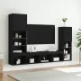 Wand-TV-Schränke mit LED, 4 Stück, schwarzes Holzwerkstoff von , TV-Möbel - Ref: Foro24-3216655, Preis: 178,08 €, Rabatt: %