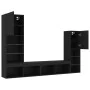 Wand-TV-Schränke mit LED, 4 Stück, schwarzes Holzwerkstoff von , TV-Möbel - Ref: Foro24-3216655, Preis: 178,08 €, Rabatt: %