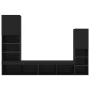 Wall TV cabinets with LED 4 pieces black engineered wood by , TV Furniture - Ref: Foro24-3216655, Price: 178,08 €, Discount: %