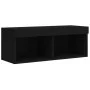 Wand-TV-Schränke mit LED, 4 Stück, schwarzes Holzwerkstoff von , TV-Möbel - Ref: Foro24-3216655, Preis: 178,08 €, Rabatt: %