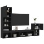 Wand-TV-Schränke mit LED, 4 Stück, schwarzes Holzwerkstoff von , TV-Möbel - Ref: Foro24-3216662, Preis: 169,82 €, Rabatt: %