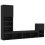 Wand-TV-Schränke mit LED, 4 Stück, schwarzes Holzwerkstoff von , TV-Möbel - Ref: Foro24-3216662, Preis: 165,26 €, Rabatt: %