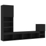 Wand-TV-Schränke mit LED, 4 Stück, schwarzes Holzwerkstoff von , TV-Möbel - Ref: Foro24-3216662, Preis: 169,82 €, Rabatt: %