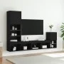 Wand-TV-Schränke mit LED, 4 Stück, schwarzes Holzwerkstoff von , TV-Möbel - Ref: Foro24-3216662, Preis: 165,26 €, Rabatt: %