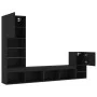 Wand-TV-Schränke mit LED, 4 Stück, schwarzes Holzwerkstoff von , TV-Möbel - Ref: Foro24-3216662, Preis: 165,26 €, Rabatt: %