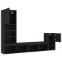 Wand-TV-Schränke mit LED, 4 Stück, schwarzes Holzwerkstoff von , TV-Möbel - Ref: Foro24-3216662, Preis: 169,82 €, Rabatt: %