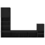 Wand-TV-Schränke mit LED, 4 Stück, schwarzes Holzwerkstoff von , TV-Möbel - Ref: Foro24-3216662, Preis: 165,26 €, Rabatt: %