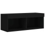 Wand-TV-Schränke mit LED, 4 Stück, schwarzes Holzwerkstoff von , TV-Möbel - Ref: Foro24-3216662, Preis: 169,82 €, Rabatt: %