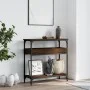 Console table shelf engineered wood brown oak 75x29x75 cm by , Side tables - Ref: Foro24-837716, Price: 46,43 €, Discount: %
