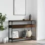 Console table shelf engineered wood oak brown 100x29x75cm by , Side tables - Ref: Foro24-837721, Price: 58,59 €, Discount: %