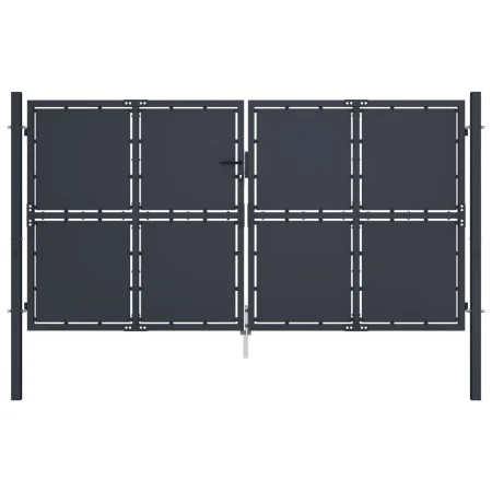 Anthrazitgraues Gartentor aus Stahl 300x150 cm von vidaXL, Gartentore - Ref: Foro24-144526, Preis: 588,71 €, Rabatt: %