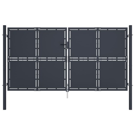Puerta de jardín de acero gris antracita 300x150 cm de vidaXL, Puertas de jardín - Ref: Foro24-144526, Precio: 589,11 €, Desc...