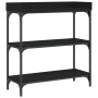Console table with shelves black 75x30x80 cm by , Side tables - Ref: Foro24-837812, Price: 51,52 €, Discount: %