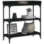 Console table with shelves black 75x30x80 cm by , Side tables - Ref: Foro24-837812, Price: 49,34 €, Discount: %