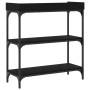 Console table with shelves black 75x30x80 cm by , Side tables - Ref: Foro24-837812, Price: 51,52 €, Discount: %