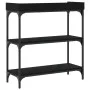 Console table with shelves black 75x30x80 cm by , Side tables - Ref: Foro24-837812, Price: 49,34 €, Discount: %