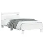 White engineered wood bed with headboard 90x190 cm by , Beds and slatted bases - Ref: Foro24-838561, Price: 91,13 €, Discount: %