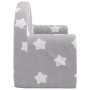 Sofá de niños de 2 plazas felpa suave gris claro con estrellas