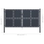 Puerta de jardín de acero gris antracita 300x150 cm de vidaXL, Puertas de jardín - Ref: Foro24-144526, Precio: 589,11 €, Desc...
