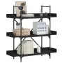 3-shelf black engineered wood bookcase 100x33x108.5 cm by , Bookcases and shelves - Ref: Foro24-837687, Price: 49,05 €, Disco...