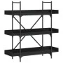 3-shelf black engineered wood bookcase 100x33x108.5 cm by , Bookcases and shelves - Ref: Foro24-837687, Price: 49,05 €, Disco...