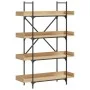 Bookcase with 4 shelves engineered oak wood 100x33x145.5 cm by , Bookcases and shelves - Ref: Foro24-837693, Price: 81,95 €, ...