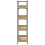 Bookcase with 4 shelves engineered oak wood 100x33x145.5 cm by , Bookcases and shelves - Ref: Foro24-837693, Price: 81,95 €, ...