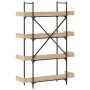 Bookcase with 4 shelves engineered oak wood 100x33x145.5 cm by , Bookcases and shelves - Ref: Foro24-837693, Price: 82,98 €, ...