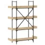 Bookcase with 4 shelves engineered oak wood 100x33x145.5 cm by , Bookcases and shelves - Ref: Foro24-837693, Price: 81,95 €, ...