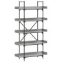 Bookcase with 5 shelves gray Sonoma wood 100x33x180.5 cm by , Bookcases and shelves - Ref: Foro24-837700, Price: 99,05 €, Dis...