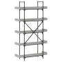 Bookcase with 5 shelves gray Sonoma wood 100x33x180.5 cm by , Bookcases and shelves - Ref: Foro24-837700, Price: 99,05 €, Dis...
