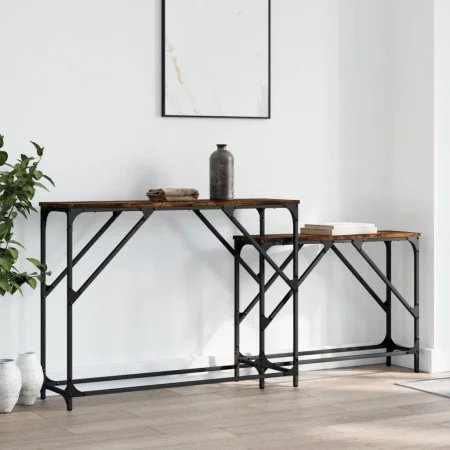 Stapelbare Konsolentische, 2 Stück, Holzwerkstoff, geräucherte Eiche von , Seitentische - Ref: Foro24-837804, Preis: 50,80 €,...