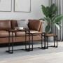 Stapelbare Couchtische, 3-teilig, aus Holzwerkstoff, geräucherte Eiche von , Couchtisch - Ref: Foro24-837819, Preis: 42,98 €,...