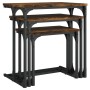 Stapelbare Couchtische, 3-teilig, aus Holzwerkstoff, geräucherte Eiche von , Couchtisch - Ref: Foro24-837819, Preis: 42,98 €,...