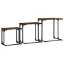 Stapelbare Couchtische, 3-teilig, aus Holzwerkstoff, geräucherte Eiche von , Couchtisch - Ref: Foro24-837819, Preis: 42,98 €,...