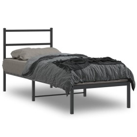 Bettgestell mit schwarzem Metallkopfteil 80x200 cm von , Betten und Lattenroste - Ref: Foro24-355356, Preis: 66,14 €, Rabatt: %