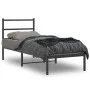 Estructura de cama con cabecero metal negro 80x200 cm de , Camas y somieres - Ref: Foro24-355356, Precio: 64,01 €, Descuento: %