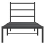 Estructura de cama con cabecero metal negro 80x200 cm de , Camas y somieres - Ref: Foro24-355356, Precio: 66,04 €, Descuento: %