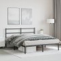 Estructura de cama con cabecero metal negro 160x200 cm de , Camas y somieres - Ref: Foro24-355368, Precio: 103,12 €, Descuent...