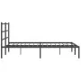 Bed frame with black metal headboard 160x200 cm by , Beds and slatted bases - Ref: Foro24-355368, Price: 101,47 €, Discount: %