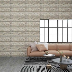 Paneles de pared 3D diseño de ladrillo 10 uds EPS color arena