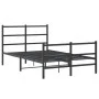 Bed frame with headboard and black metal footboard 120x190cm by , Beds and slatted bases - Ref: Foro24-355380, Price: 83,13 €...