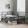 Bed frame with headboard and black metal footboard 120x190cm by , Beds and slatted bases - Ref: Foro24-355380, Price: 83,13 €...